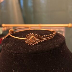 Alex and Ani Peacock Feather Adjustable Bracelet made of Rafaelian Gold